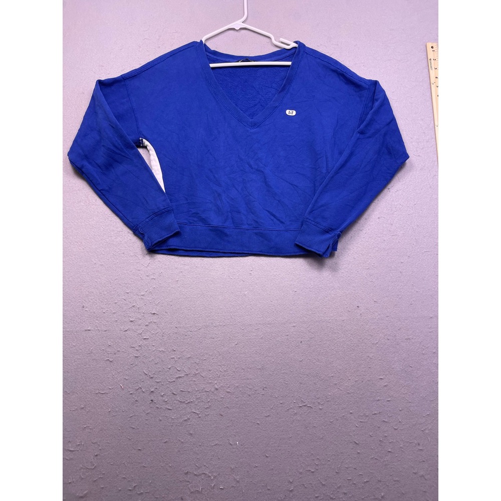 Abercrombie & Fitch Sweatshirt Fleece Blue Medium Womens